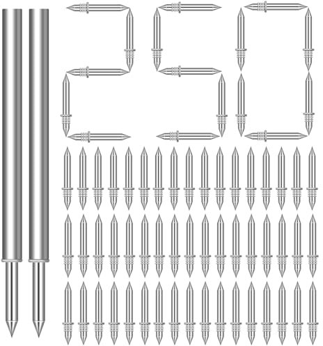 250pcs Skirting Board Nails, Double Head Skirting Thread Seamless Nail, Equipped with Nail Specific Sleeve Tool, Hidden Nails, Skirting Line Special Hidden Nails for Furniture Sofa Headboards