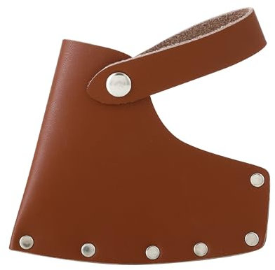 Leather Axe Sheath, Adjustable Hatchet Head Sheath, Durable Hatchet Blade Protector Case Cover Great Camping Accessories for Lumberjack Outdoors Work Essentials, Brown
