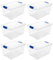 AC - Pack de 6 Cajas de ordenación de plástico Transparente N.º 1. Contenedor para almacenar Juguetes, Libros, Ropa, Mantas. Capacidad 16 litros. Dimensiones Aprox.: 39,6 x 29,6 x 21,5 cm
