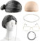 Wisebom Alte Dame Cosplay Set, 5Pcs Oma Kostümzubehör Inklusive Graue Perücke mit Kappen Perlenkette Brille mit Kette, Großmutter Perücke Deko für Mottoparty Fasching Karneval