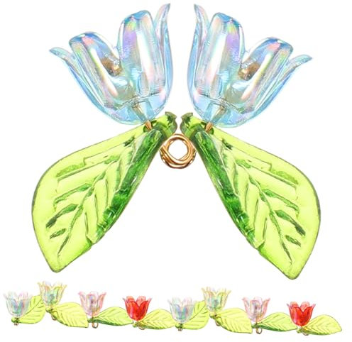 EXCEART 10St kreativität kreativekraft -Abstandsperlen Blumenanhänger Blumenkette Unterlegscheiben Schmuckherstellung Blumenperlen Perlen zum Basteln von Schmuck dreidimensional Korn