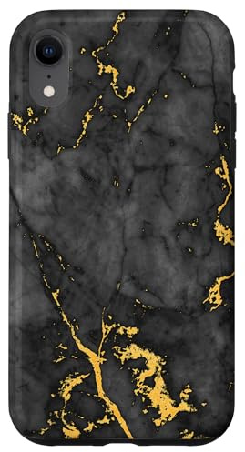 Black and Gold Rock Pattern Case for iPhone XR
