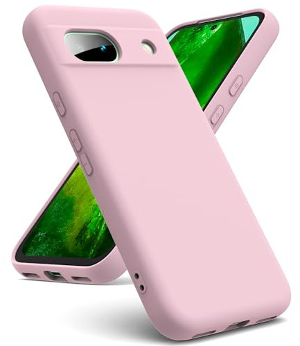 Oududianzi - Coque Compatible avec Google Pixel 8a, [Coque Silicone Liquide] [Intérieur Microfibre] Souple Étuis en Caoutchouc Housse Antichoc Protection Bumper Coque Google Pixel 8a - Rose