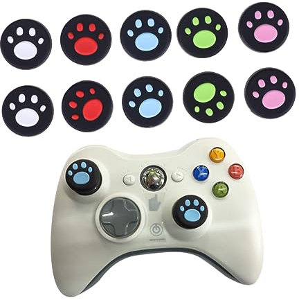 Veemoon 10pièces Housses De Silicone Pour Manette Switch Chat Antidérapantes Blancs Roses Verts Bleu