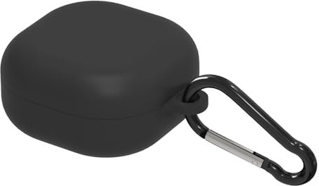 Geekria Silicone Case Cover Compatible with SAMSUNG Galaxy Buds FE True Wireless Earbuds, Protective Earphones Skin Cover with Keychain Hook, Charging Port Accessible (Black)