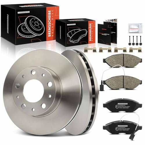 Frankberg Bremsensatz inkl. 2x Bremsscheiben + 4x Bremsbeläge Vorne Kompatibel mit Ducato Kasten 250 Ducato Bus 250 Boxer Bus Jumper Bus Replace# E172301,71773146