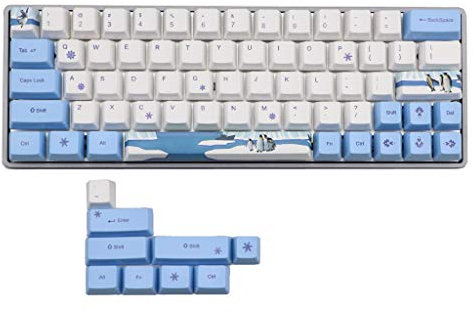 61 + 11 Tasten, OEM-PBT-Tastenkappen, vollständiges Set, mechanische Tastatur-Tastenkappen, PBT-Farbstoff-Sublimation, Kirsch-Tastenkappen, Retro-Tastenkappen
