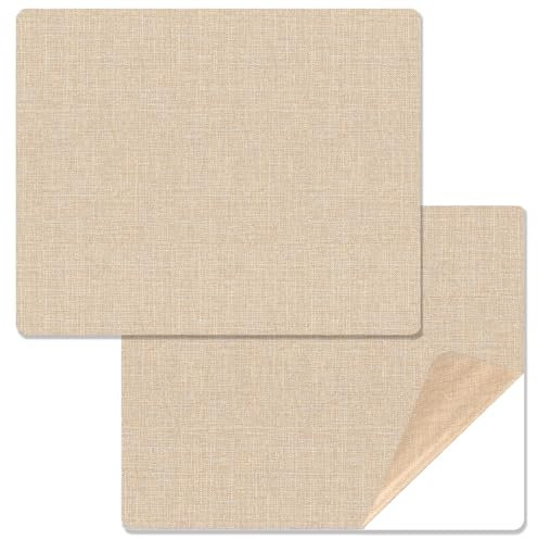 2 Stück Stoff-Reparaturflicken, selbstklebender Segeltuch-Reparaturflicken, 27,9 x 20,3 cm, wasserdichte Stoffflicken, Leinen-Segeltuch-Reparaturset für Sofas, Zelte, Möbel, Markisen, Sitze (Beige)