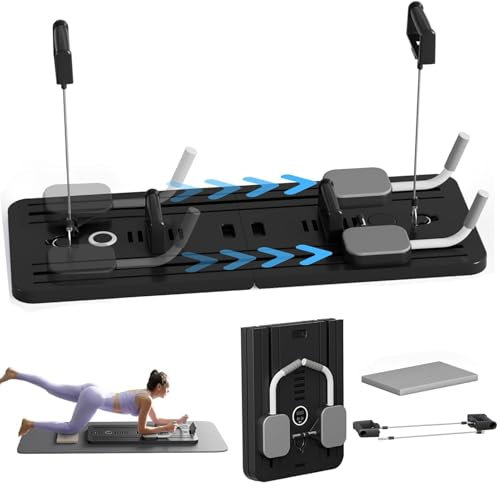 EFGETD Ab Roller Wheel Plank Trainer Push Up Board Multifunktions Automatischer Rebound Bauchroller Core Training Home Exercise Machine mit Ellenbogenstütze (Schwarz)