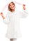Haloumoning Felpa con cappuccio da ragazza in pile con cerniera e 2 tasche, bianco, 4-6 Jahre