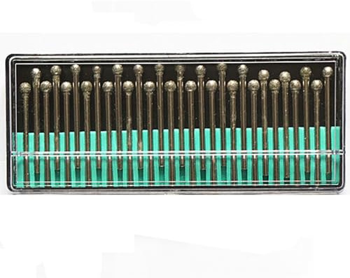 Schleifnadelkopf, 30 Stück, Körnung 150, Diamant-Frässtift-Set, für Schnitzen, Gravieren, Bohren, Schleifwerkzeuge (Kugel 4 mm, Schaft 3 mm)