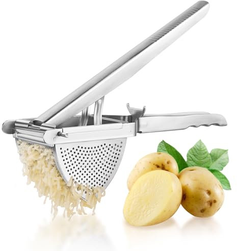 Choxila Upgraded Potato Ricer Stainless Steel, Heavy-Duty Potato Masher with Multi-Hole Design, Ricer for Mashed Potatoes, Baby Food, and More - Ideal Kitchen Tool for Effortless, Smooth Purees