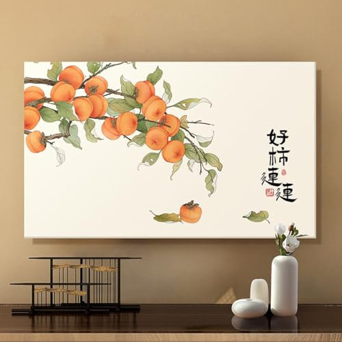 Drucken Tv Abdeckung LCD Tv Staub Abdeckung 52/55/60/65/70 Zoll Desktop Hängen Universal Schutzhülle Stoff Abdeckung(Size:80-85IN,Color:C)