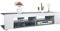 Vladon Lowboard Stream, TV-Kommode mit 4 offenen Fächern und Zierleisten, Anthrazit matt/Weiß matt (134,5 x 30,5 x 38,5 cm)