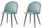 BenyLed Lot de 2 Chaises de Salle à Manger en Velours, Chaises de Cuisine Rembourrées avec Pieds en Métal Noir, Chaises D'appoint pour Le Salon, la Chambre à Coucher, la Cuisine (Vert/Pieds Noirs)