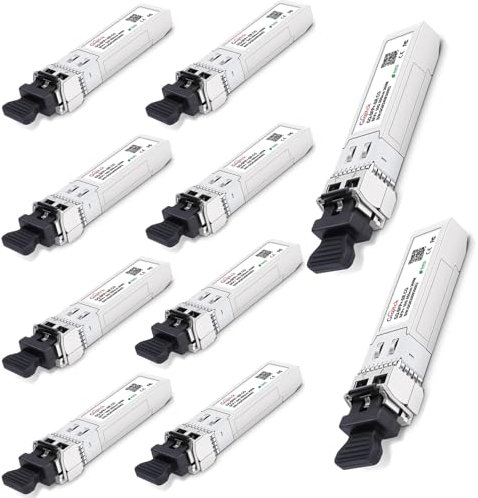 10GBase-SR SFP-Modul, 10 Gbe Multi-Mode LC 850 nm Netzwerk-Transceiver für Cisco SFP-10G-SR, Meraki MA-SFP-10GB-SR, Ubiquiti UniFi UF-MM-10G, Fortinet, Meraki, Supermicro und mehr, bis zu 300 m, 10