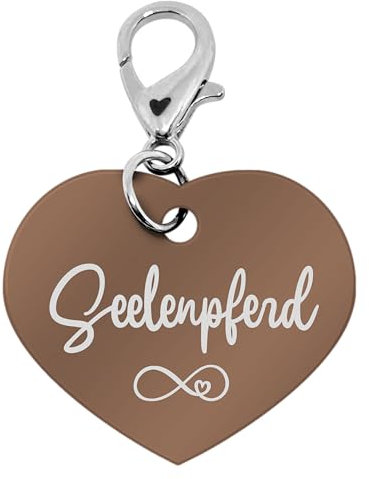 Soulhorse Marke Pferd Pony Hunde Glücksmarke Pferdemarke Gücksbringer Schutzengel Sattel Herz Trense Zaumzeug Vorderzeug Schlüsselanhänger Talisman für Tiere und Menschen (Bronze, Seelenpferd)