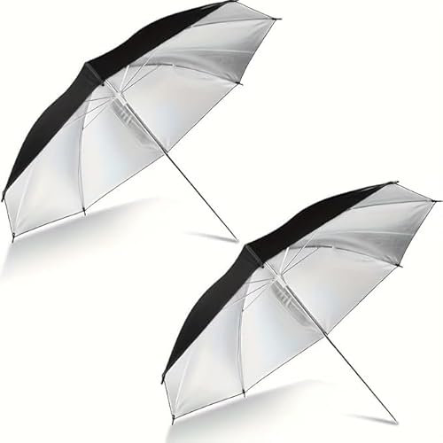 Fotografie Regenschirm Beleuchtung Kit Reflektor, 43 Schwarz/Silber reflektierenden Regenschirm Kit für Kontrast, Spotlight, Studio/Outdoor-Fotografie und Video-Beleuchtung Zubehör (43cm/17in)