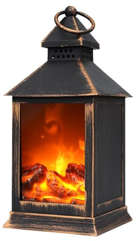 Chimenea Led Led Led sin envejecimiento Chimenea USB/Batería Chimenea de Escritorio con Mango Mini Chimenea portátil para decoración al Aire Libre