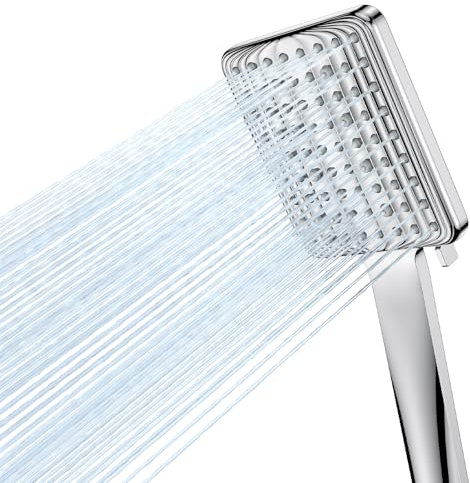 VOXON Duschkopf Regendusche, Handbrause Duschbrause Groß, Duschkopf Wassersparend Hochdruck, Einhand-Einstellung, Brausekopf mit 6 Strahlarten (Ohne Schlauch)