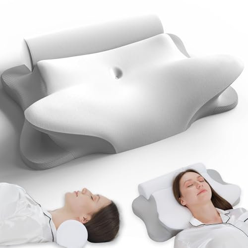 RUMMY 2-in-1-Gedächtnisschaum Orthopädisches Nackenstützkissen für Nacken und Rücken mit kühlendem, waschbarem Bezug