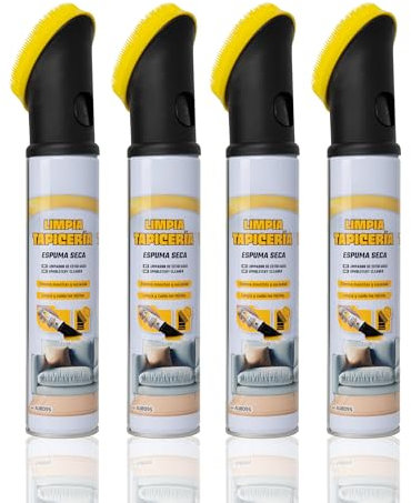 BESCH Limpiador Tapicería Espuma Seca para Coche y Hogar con Cepillo Integrado - Limpia Sofás, Alfombras, Sillones, Fórmula Anti-Olor y Fragancia Fresca – Limpieza Profunda de Tejidos