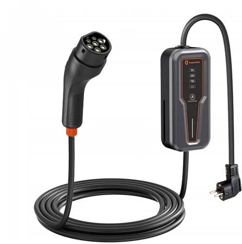 Ampere Point Mobile Wallbox 3,7 kW 16A Typ 2 Ladestation mit Einstellbarer Ladeleistung 8-16A, Ladekabel mit Länge 5 m mit Netzanschluss 230 V, Tragbares EV-Ladegerät für Elektroautos mit Tragetasche