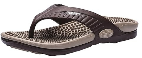 Herren Massage Schuhe, Flip Flops Herren Mit Fussbett Sliders Drinnen Badeschlappen Bequeme Badeschuhe Schlappen Pantoffeln Fußmassagegerät Lindert Plantarfasziitis Gesundheitsschuhe