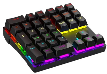 Ergonomic Mechanical Numeric Keyboard 33 Keys Hot Swap with Non-slip Base RGB Backlit USB Cable Design for Accounting Job Programming Numeric Keypad