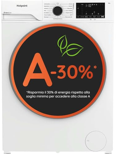 Hotpoint Ariston HB 103 CARE IT, Capacità 10kg, classe A -30%, Motore Inverter, 1400 giri, Display digitale XL, Vapore,