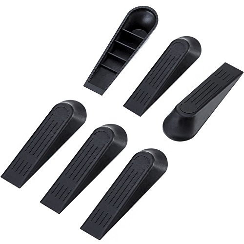 6 Pack Door Stoppers Door Wedges Door Stop Wedges (Black)