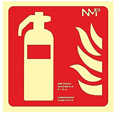 Normaluz A0A401 - Señal Luminiscente Extintor CTE Clase A PVC 1mm 21x21cm con CTE, RIPCI y Apto para la Nueva Legislación
