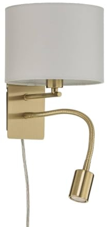 Lindby Wall Light Florens (Modern) in Gold Made of Textile for e.g. Living Room & Dining (1 Light Source, E14) from wall Lighting lamp