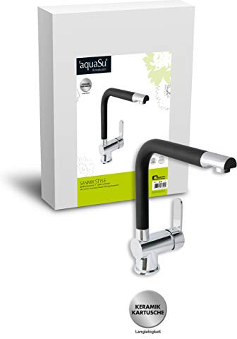 AquaSu 78896 0 Spültischarmatur, Chrom/Schwarz | Sanmix Style