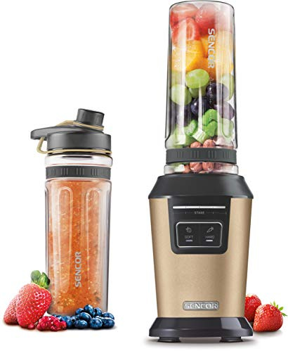 SENCOR SBL 7077CH, Smoothie Maker, Standmixer, Smoothie Mixer, Smoothiemaker mit 2 Sport-Flasche, BPA frei
