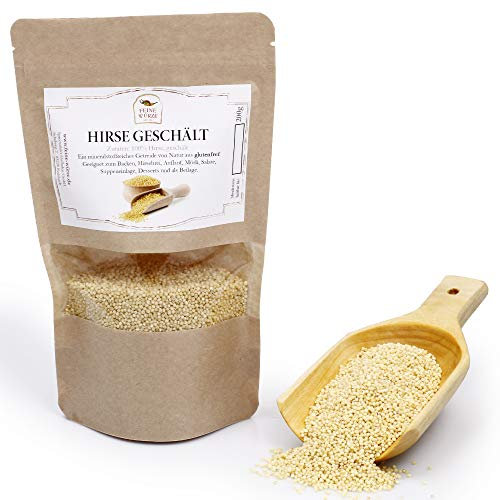 Hirse geschält | glutenfrei | Backzutaten | Brotgewürz | Premium Gewürz naturbelassen zum Backen und als Snack | 200g