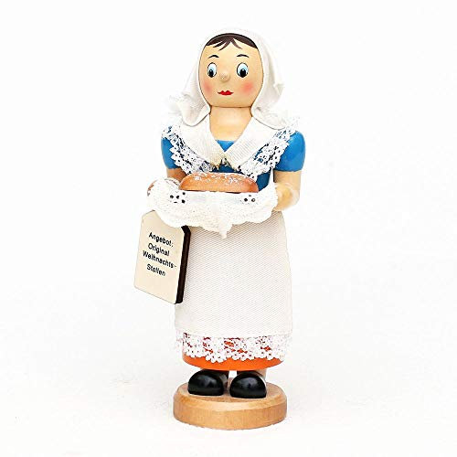 Holz Räucherfrau Räuchermann Räuchermännchen Räucherfigur Stollenfrau 6 x 6 x 19 cm