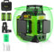 Livella Laser Autolivellante 3x360°, Huepar Livello Laser Verde 12 Linee 3D Livelle Laser con Modalità Impulso per costruzioni esterne, Batteria al Litio Ricaricabile USB, Base magnetico includere