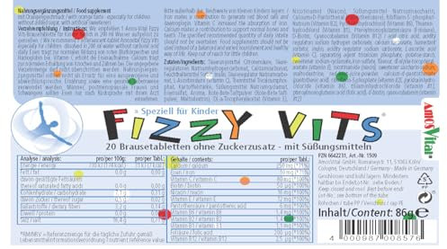 AmosVital Fizzy Vits Kinder Brausetabletten, 80 g