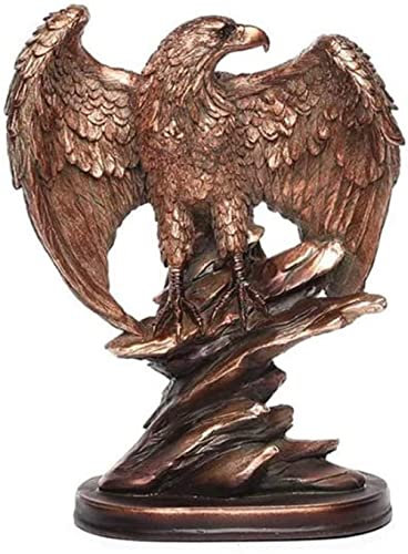 Große patriotische Weißkopfseeadler auf den Felsen Statue Wildvogel Dekorative Adler Bronze-Harz-Figur