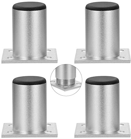 QIMEI-SHOP Pied de Meuble Reglable Pieds D'armoire Alliage d'aluminium pour Canapé éTagèRes Charge 1 pièce jusqu'à 50 kg 60mm 4 Pièces
