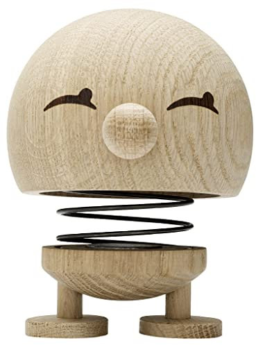 Hoptimist Bimble, Holzdeko, Wackelfigur & Glücksbringer aus Holz, Deko Skandinavisch, Deko Wohnzimmer, Büro & Schreibtisch, Tolle Kleine Geschenke, 10 x 10 x 14 cm, Large, Raw Oak