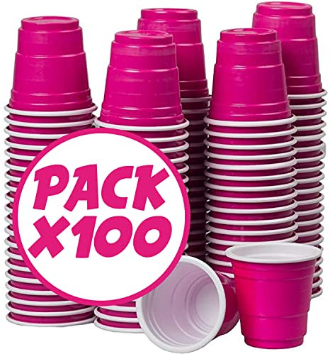 Packung mit 100 Original Roses Mehrweg | Amerikanische Shots 4cl Beer Pong | Shooters Premium-Qualität | Mehrweg-Plastikbecher | Spülmaschinenfest | OriginalCup®.