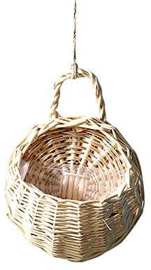 JAWSEU Pot de Fleur Osier Suspendu Panier, Panier de Fleurs à Suspendre Panier de Fleurs en Rotin en Osier Récipient de Vase Suspendu Mural à La Main en Osier Tissé Fleur Pot pour Plantes Grimpantes