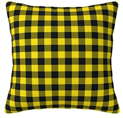 Kissenhülle 45 x 45 cm, Schwarz / Zitronengelb