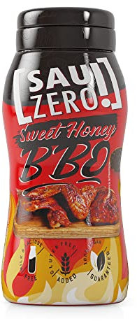 Sauzero Zero Calories Honey Barbecue 310ml | Salsa Baja en Calorías y sin Azúcar Añadido | Para darle sabor a tus platos y recetas