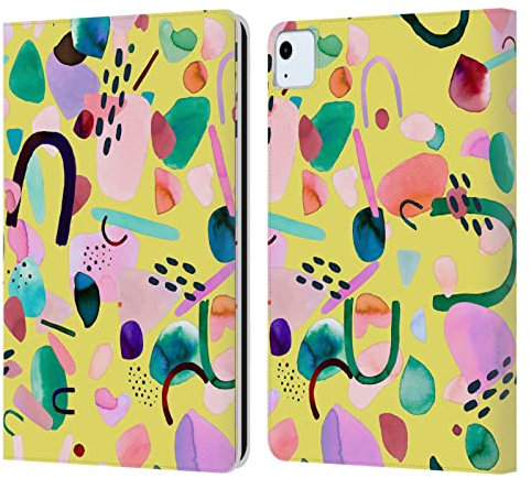 Head Case Designs Licenciado Oficialmente Ninola Formas Geométricas Modernas Patrones Vibrantes Carcasa de Cuero Tipo Libro Compatible con Apple iPad Air 2020/2022