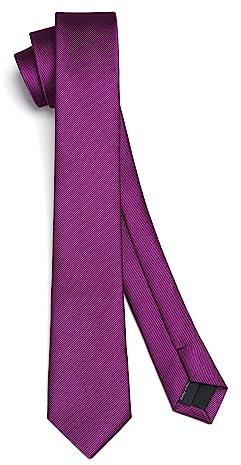 HISDERN Violet Cravate Soie Cravate Maigre Cravates Minces Pour Hommes Solide Cravate Classique Cravate Formelle Pour Mariage D'affaires (6cm)