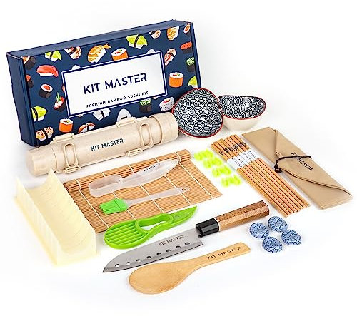 Kit Master At home Sushi Making Kit for Beginners and Pros – All in One Set – Easy to Use - Promotes Healthy Eating and Perfect Gifts for People Who Love to Cook.