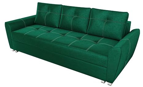 BROMARKT Schlafsofa TUFEL - Sofa mit Schlaffunktion und Bettkasten, Bettsofa, Couchgarnitur, Couch, Sofagarnitur, Bett (h86 x t99 x b240 cm, Kronos 19 Grün)